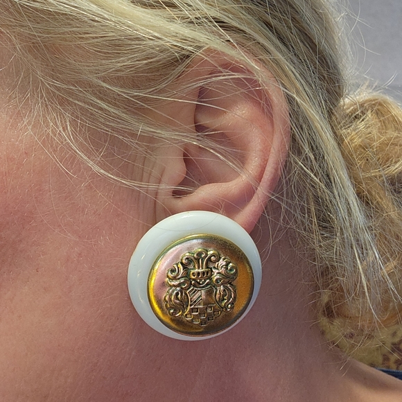 Vintage 90's Clip on Earrings and bangle. - Picture 3 of 4